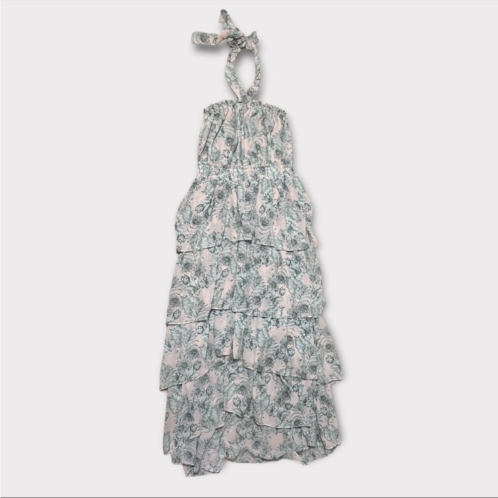 MISA Los Angeles Pink Floral Valeria Halter Midi Dress - Picture 5 of 10